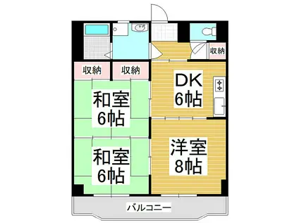 ジョイコーポ花村(3DK/2階)の間取り写真