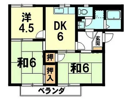 フィネス平田(3DK/2階)の間取り写真