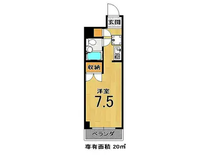TATSUMIYAビル(1K/4階)の間取り写真