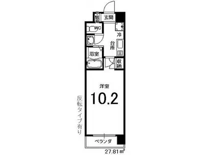 CASA SHIKO(1K/3階)の間取り写真