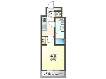 エスリード大阪シティノース(1K/9階)の間取り写真