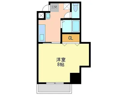 プルス塚本セイ(1K/2階)の間取り写真