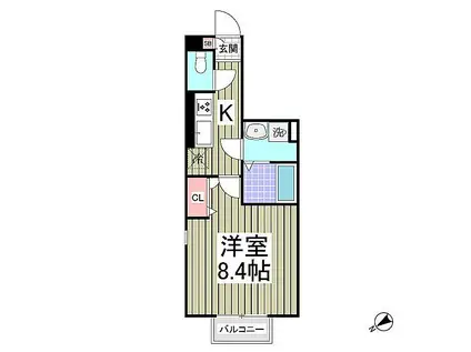 エスポワール北原(1K/1階)の間取り写真