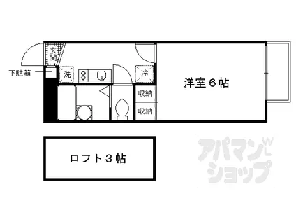 レオパレスHOUSEKEIYA(1K/2階)の間取り写真