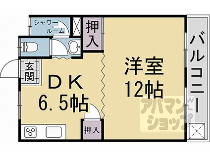 JR東海道・山陽本線 長岡京駅 徒歩7分 4階建 築51年(1DK/3階)の間取り写真