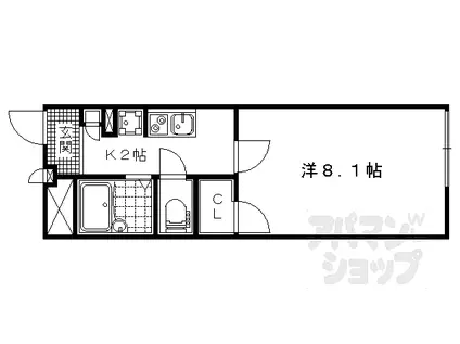 京都地下鉄東西線 御陵駅 徒歩6分 2階建 築14年(1K/1階)の間取り写真