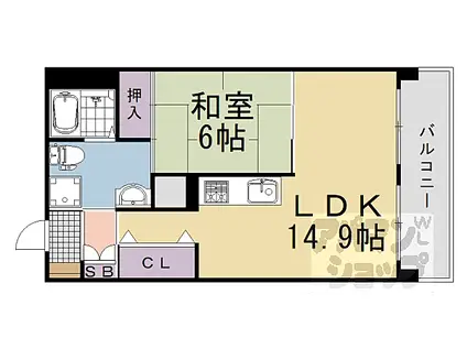 ジュネット京都・久我の杜 西棟(1LDK/3階)の間取り写真