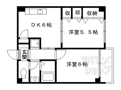 セントアミュー(2DK/4階)の間取り写真