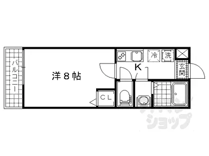 JR東海道・山陽本線 山科駅 徒歩10分 3階建 築7年(1K/1階)の間取り写真