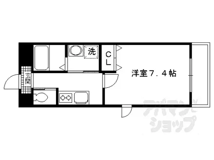 プラリア竹田(1K/4階)の間取り写真