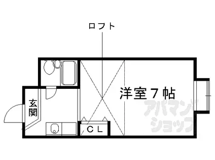 バティマンユニ(ワンルーム/3階)の間取り写真