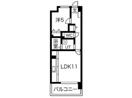 THE MUSE栗山(1LDK/10階)の間取り写真