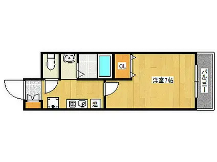 フルール須磨(1K/3階)の間取り写真