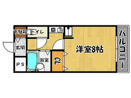 エスポワール大津和(1K/1階)の間取り写真