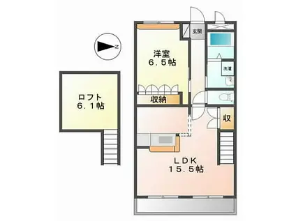 マウントック・レオ(1LDK/2階)の間取り写真