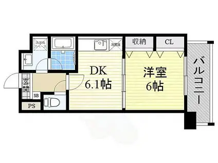 サクシード胤(1DK/5階)の間取り写真