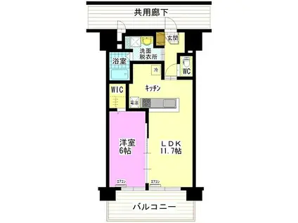 シティマンション衆楽(1LDK/8階)の間取り写真