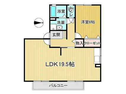 セジュールFX長尾(1LDK/1階)の間取り写真