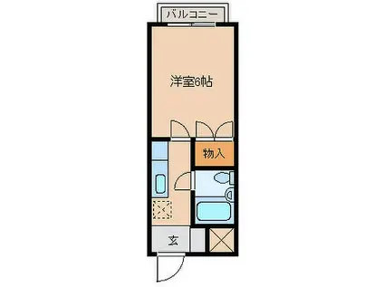 姉崎グリーンハイツII(1K/2階)の間取り写真