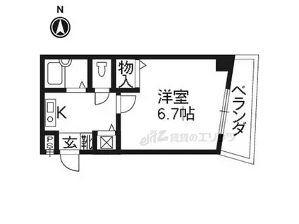 プレサンス京都駅前(1K/11階)の間取り写真