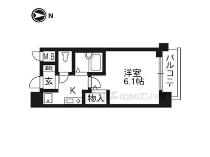 プレサンス京都四条烏丸(1K/5階)の間取り写真