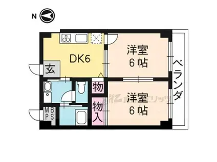 樹庭夢・幹(2DK/5階)の間取り写真
