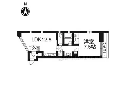 SCHEWALBE東棟(1LDK/6階)の間取り写真