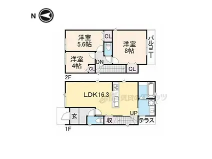 京阪本線 出町柳駅 徒歩9分 2階建 築1年(3LDK)の間取り写真