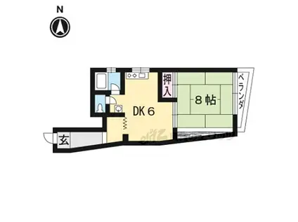 アサヒマンション(1DK/3階)の間取り写真