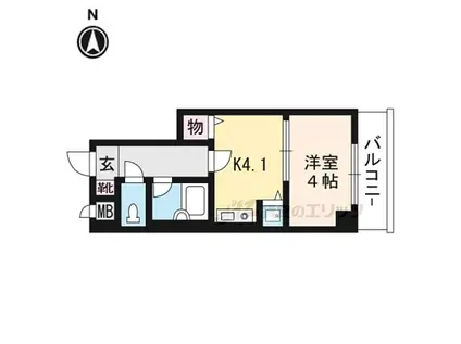 阪急京都本線 大宮駅(京都) 徒歩9分 7階建 築33年(1K/3階)の間取り写真