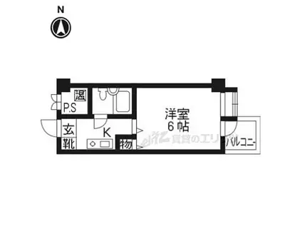 DETOM-1四条大宮(1K/4階)の間取り写真