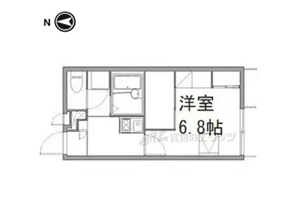 レオパレス嵯峨野(1K/1階)の間取り写真