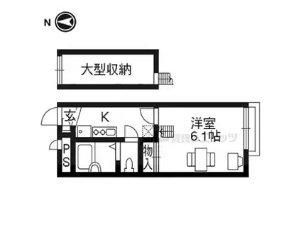 京阪宇治線 桃山南口駅 徒歩15分 2階建 築21年(1K/2階)の間取り写真