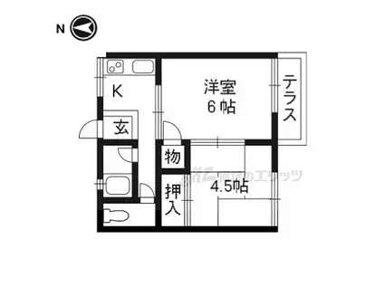 コーポ桃山(2K/2階)の間取り写真