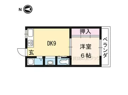 第一住田屋ビル(1DK/5階)の間取り写真