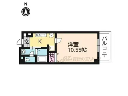 エターナル高辻(1K/3階)の間取り写真
