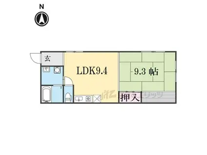 カモンイン伏見(1LDK/2階)の間取り写真