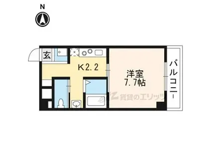 京阪本線 清水五条駅 徒歩5分 5階建 築8年(1K/3階)の間取り写真