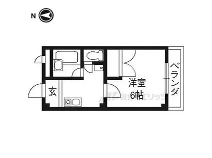 JR東海道・山陽本線 京都駅 徒歩15分 3階建 築25年(1K/1階)の間取り写真