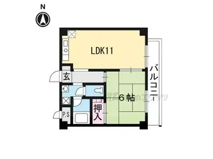 エレーゼ北野(1LDK/2階)の間取り写真