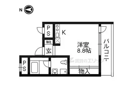 G-DESIGN京都西院(ワンルーム/3階)の間取り写真