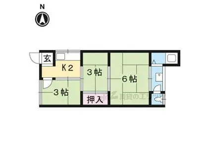 清和荘(3K/2階)の間取り写真