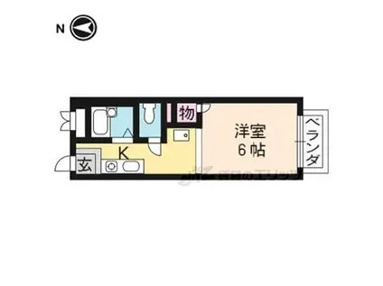 叡山電鉄叡山本線 元田中駅 徒歩4分 3階建 築34年(1K/1階)の間取り写真