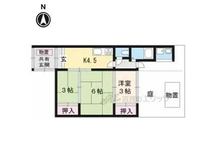 叡山電鉄叡山本線 元田中駅 徒歩4分 2階建 築41年(3DK)の間取り写真