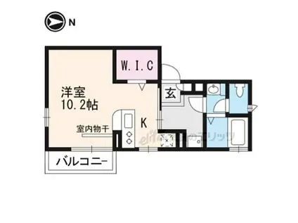 モンターナ小松原(1K/1階)の間取り写真