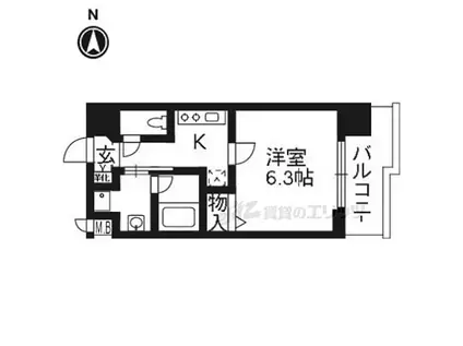 アスヴェル京都堀川高辻(1K/7階)の間取り写真