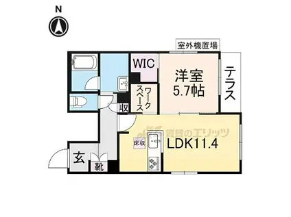 シャーメゾン壬生土居ノ内町(1LDK/1階)の間取り写真