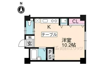 塚本マンション(ワンルーム/3階)の間取り写真