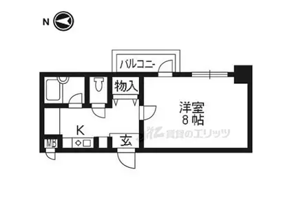 大晋メゾネ四条大宮(1K/7階)の間取り写真
