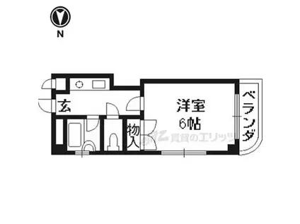 阪急嵐山線 上桂駅 徒歩7分 3階建 築30年(1K/3階)の間取り写真